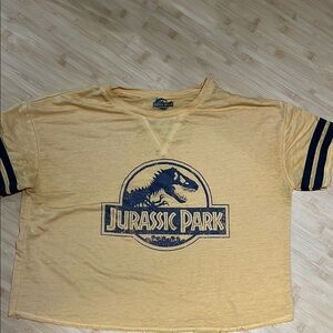 Blue and Yellow Short Sleeve Tee with Sporty Stripes